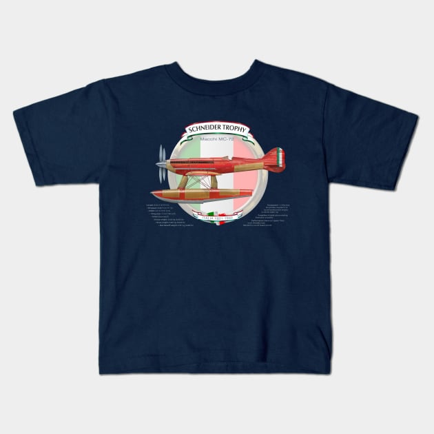 Macchi MC-72 Kids T-Shirt by Spyinthesky